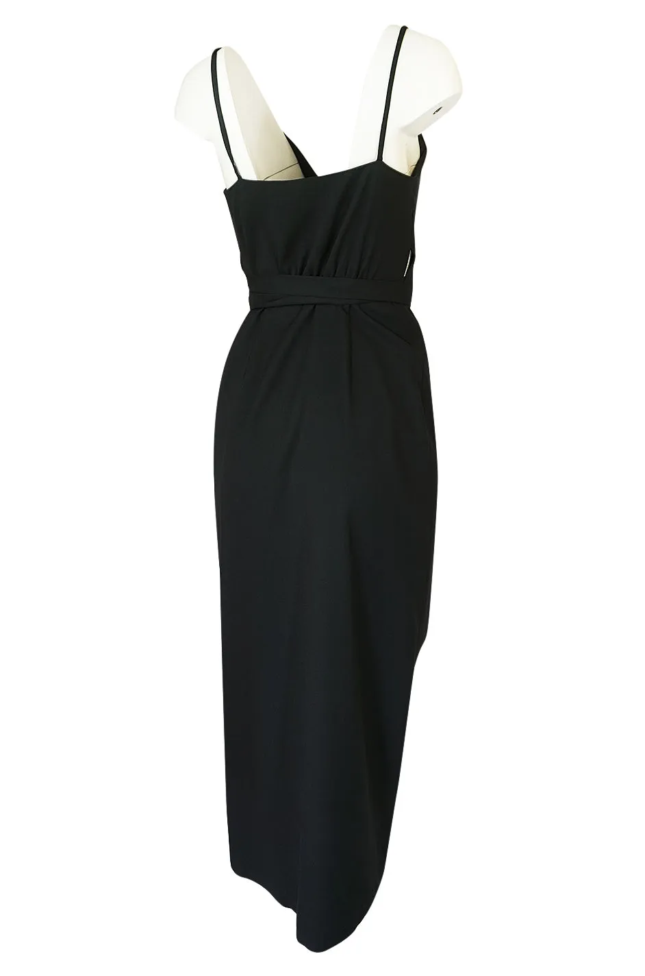 Early 1970s Polly Peck by Sybil Zelker Liittle Black Wrap Dress