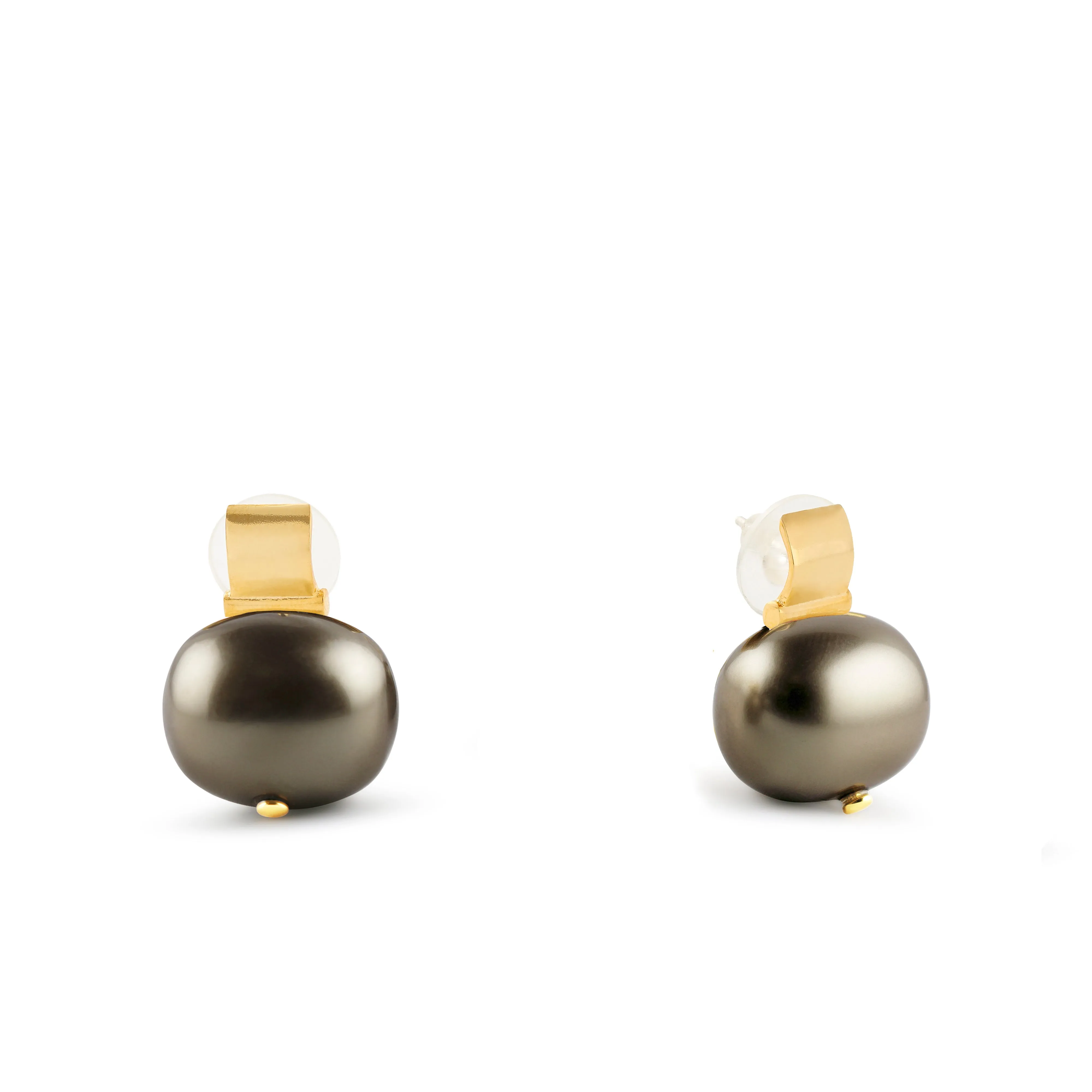 Elegant   Statement Making Pebble Pearl Post-Large