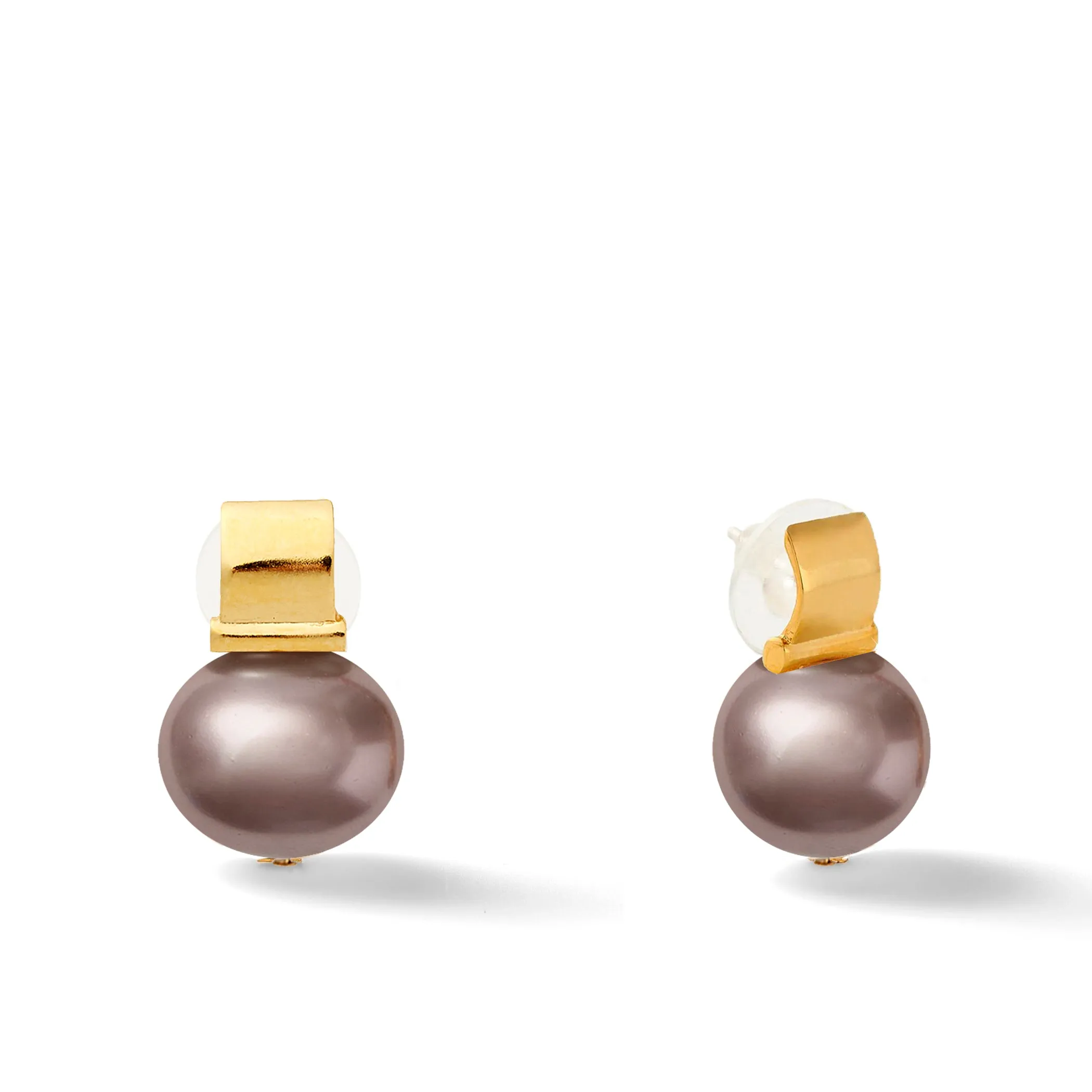 Elegant   Statement Making Pebble Pearl Post-Large