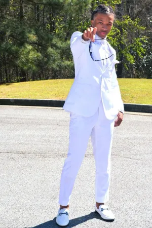Elegant White Peak Lapel 2-Piece Prom Wedding Suit