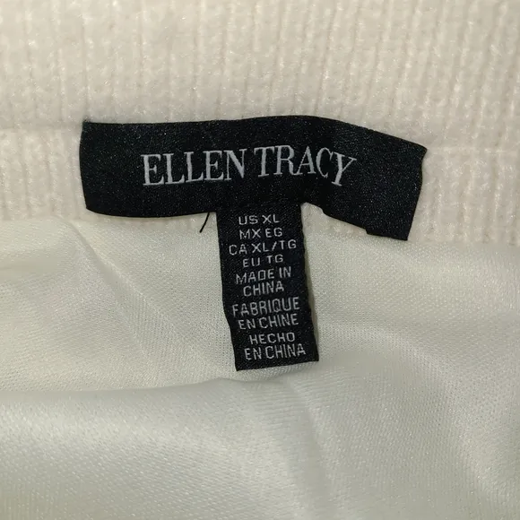 Ellen Tracy Ivory knit Sweater Knee Skirt XL
