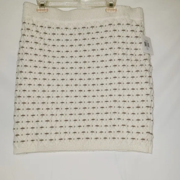 Ellen Tracy Ivory knit Sweater Knee Skirt XL