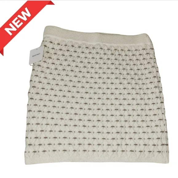 Ellen Tracy Ivory knit Sweater Knee Skirt XL
