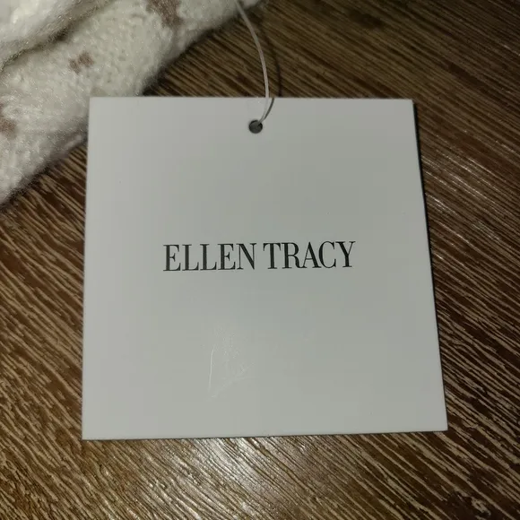 Ellen Tracy Ivory knit Sweater Knee Skirt XL