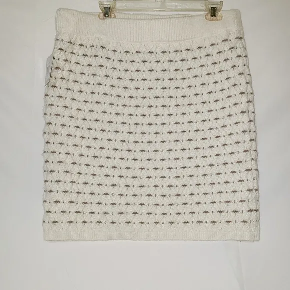 Ellen Tracy Ivory knit Sweater Knee Skirt XL