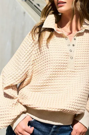 Emmy Oversized Two Tone Textured Top - Chiffon