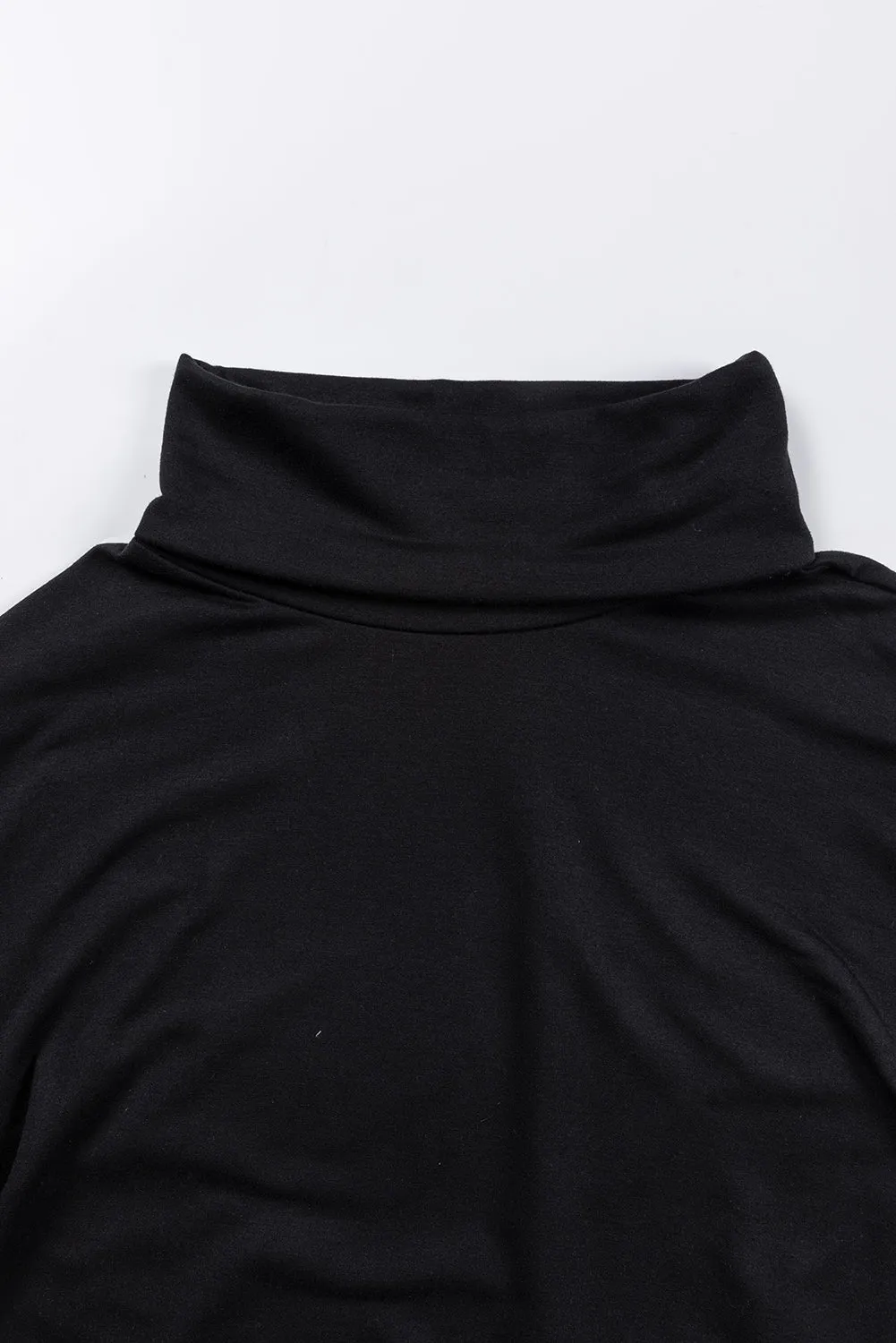 Erin Side Slit High-Low Cowl Neck Long Sleeve Blouse