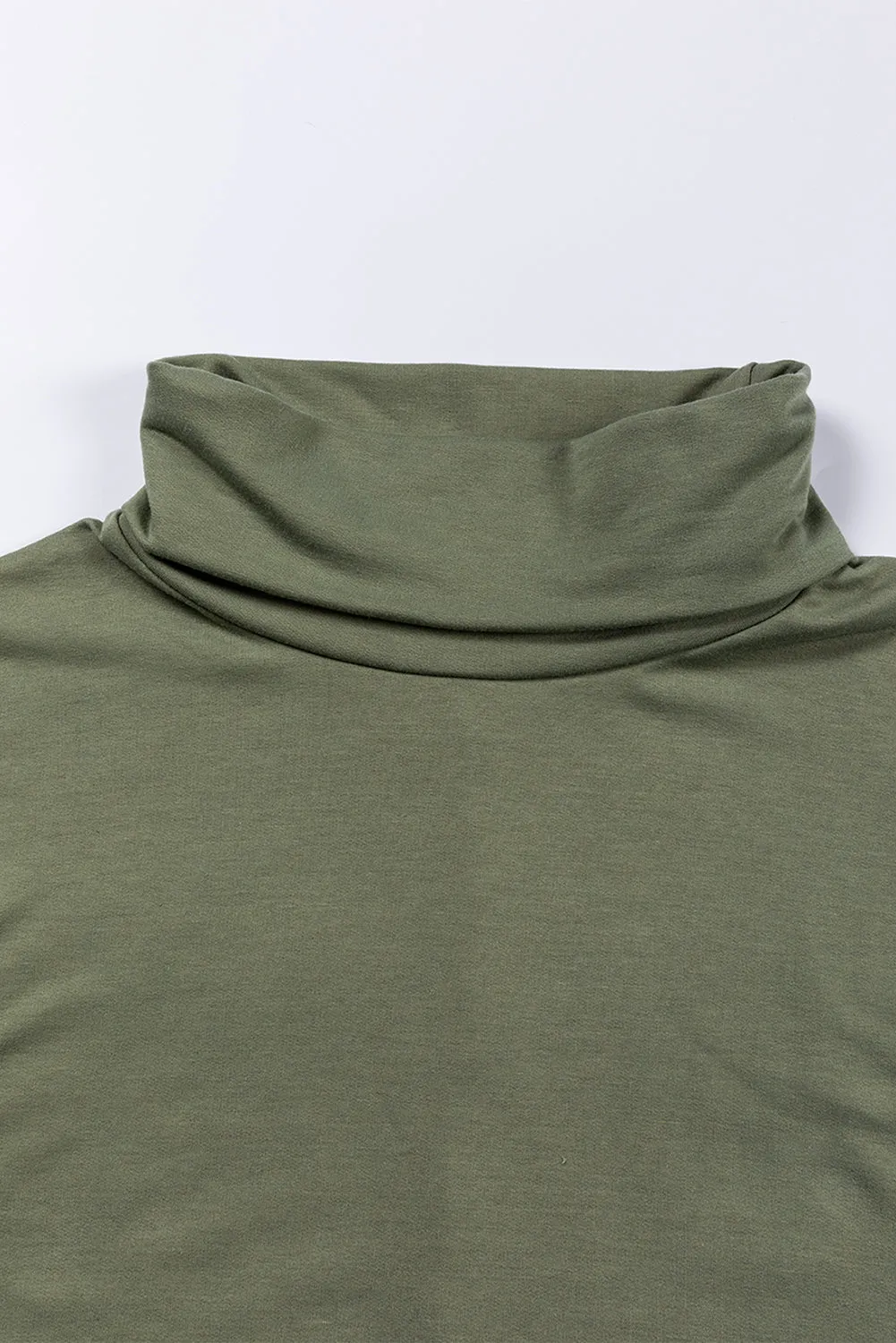 Erin Side Slit High-Low Cowl Neck Long Sleeve Blouse