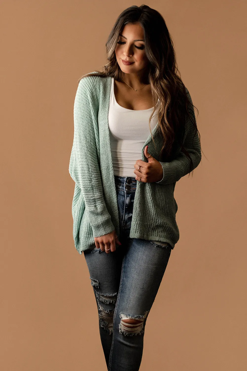 Every Now And Then Knit Cardigan (Sea Blue)