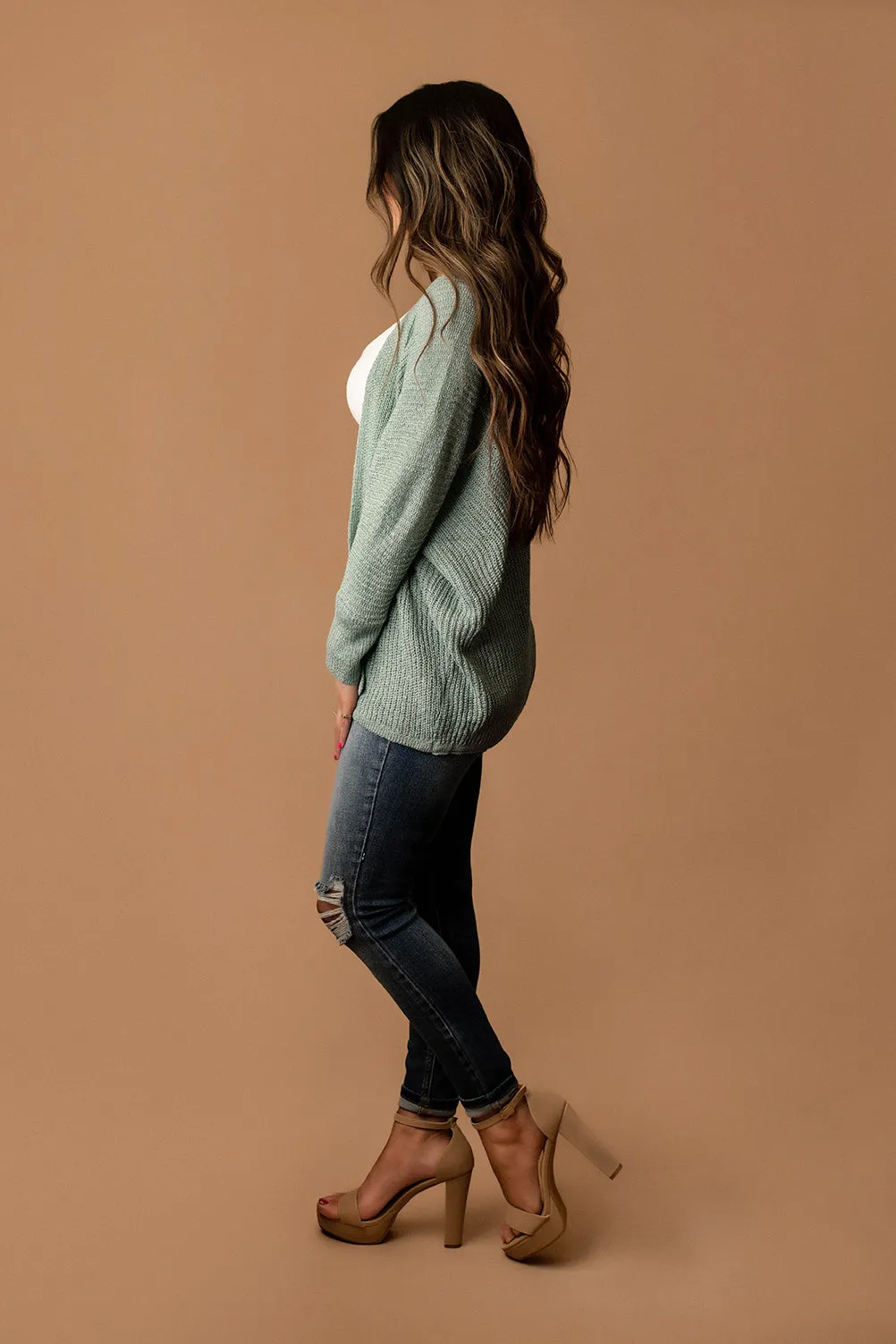 Every Now And Then Knit Cardigan (Sea Blue)