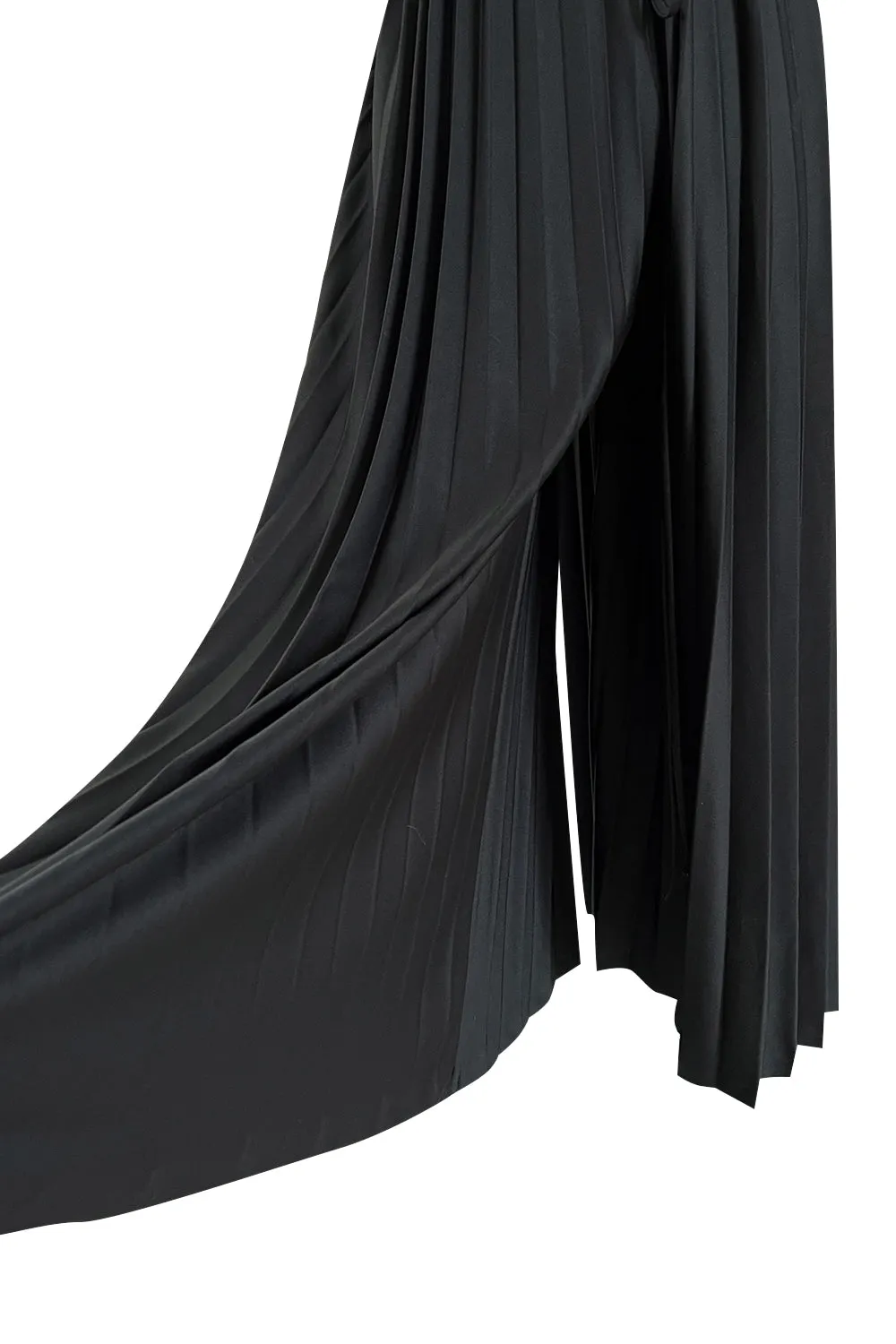 Fabulous 1970s Vicky Vaughn Extra Wide Leg Knife Pleated Jersey Jumpsuit