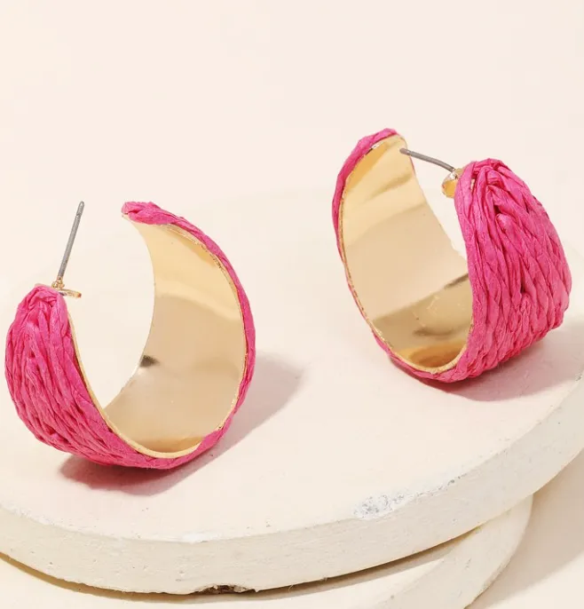 Fame Raffia Hoop Earrings