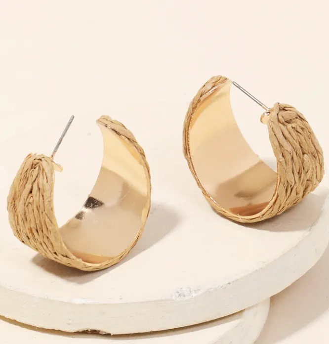 Fame Raffia Hoop Earrings