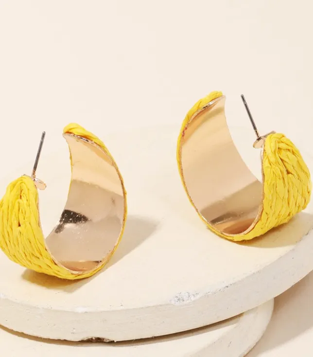 Fame Raffia Hoop Earrings