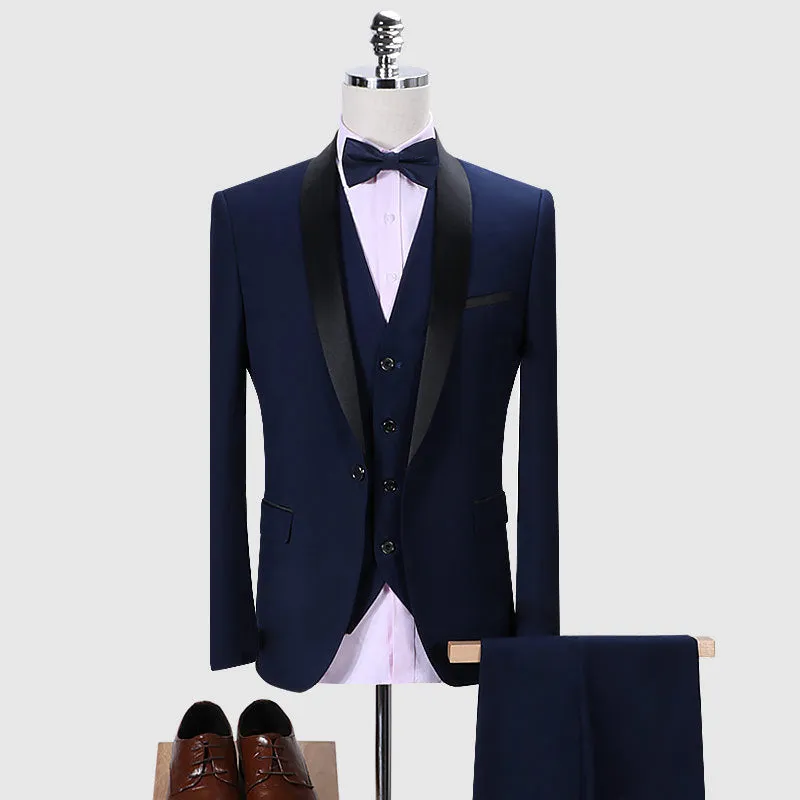 Fashion Wedding Groom Business Party Men's Set Slim Fit Suit Formal Ball Dress Men's Green Set