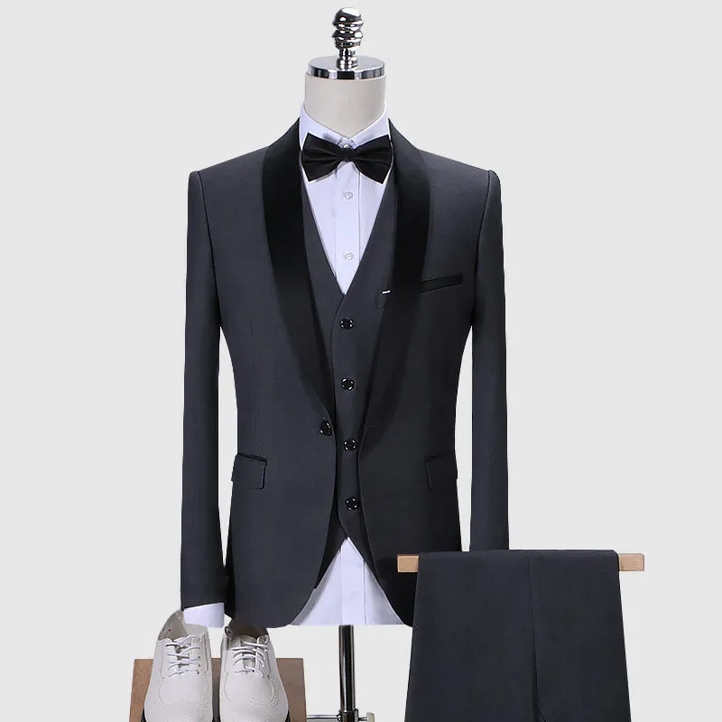 Fashion Wedding Groom Business Party Men's Set Slim Fit Suit Formal Ball Dress Men's Green Set