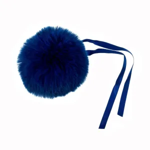 Faux Fur Pom Pom - Large 12cm - Blue