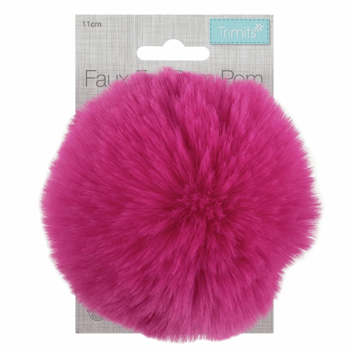 Faux Fur Pom Pom - Large 12cm - Cerise