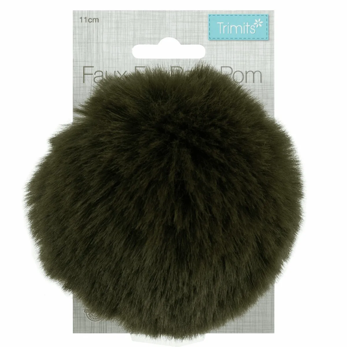 Faux Fur Pom Pom - Large 12cm - Khaki