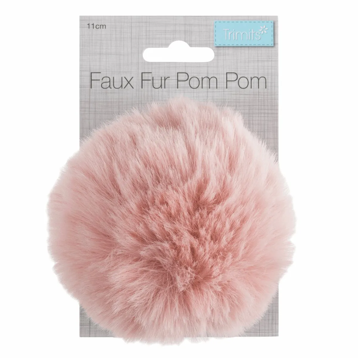 Faux Fur Pom Pom - Large 12cm - Light Pink