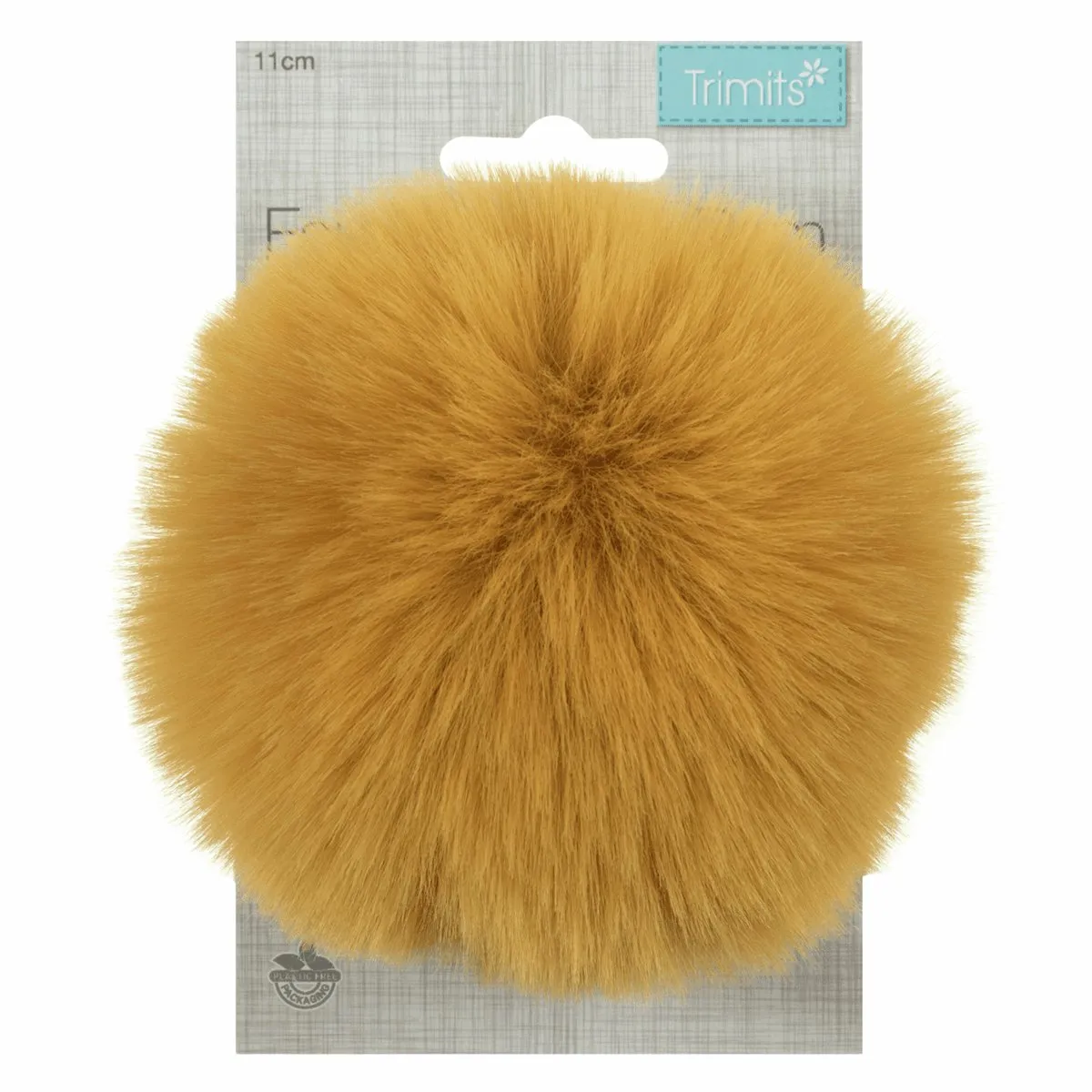 Faux Fur Pom Pom - Large 12cm - Mustard