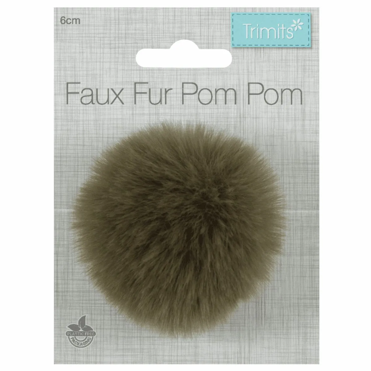 Faux Fur Pom Pom - Medium 6cm - Khaki
