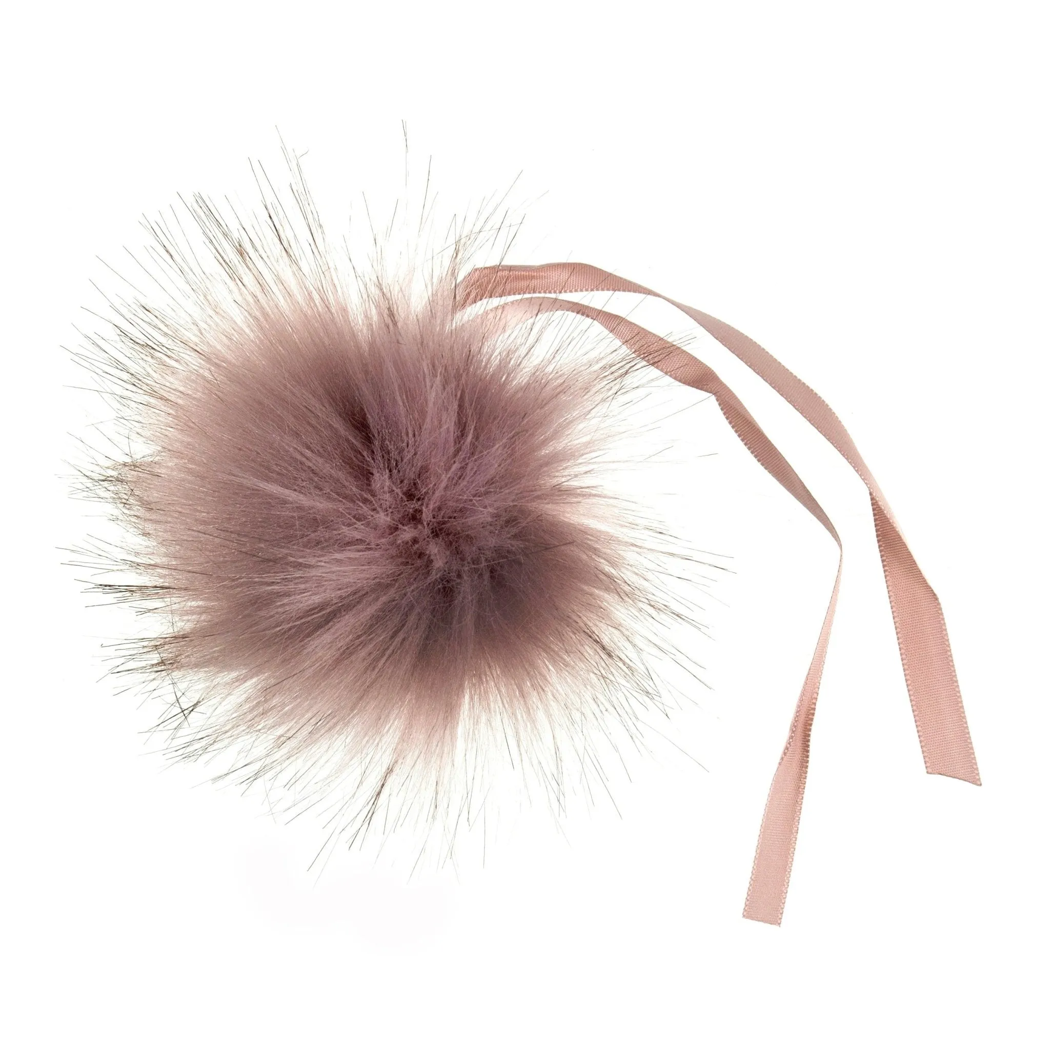 Faux Fur Pom Pom - Medium 6cm - Mauve Tip