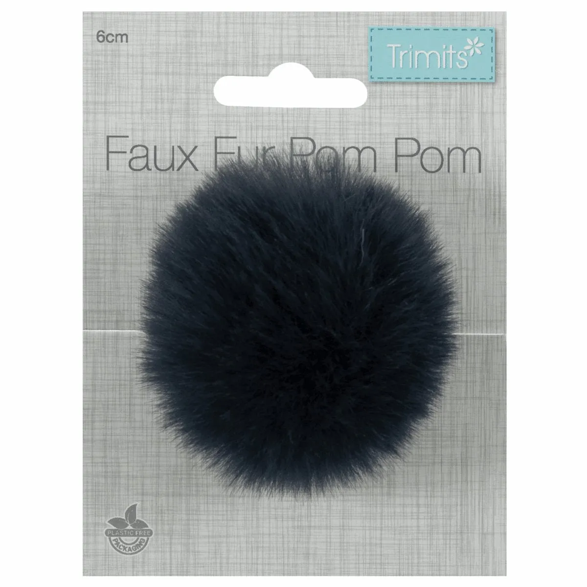Faux Fur Pom Pom - Medium 6cm - Navy