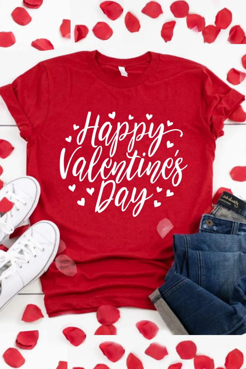 Fiery Red Happy Valentine's Day Heart Graphic Tee