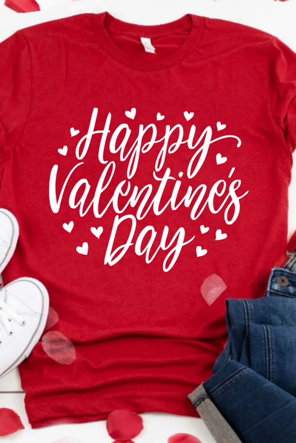 Fiery Red Happy Valentine's Day Heart Graphic Tee