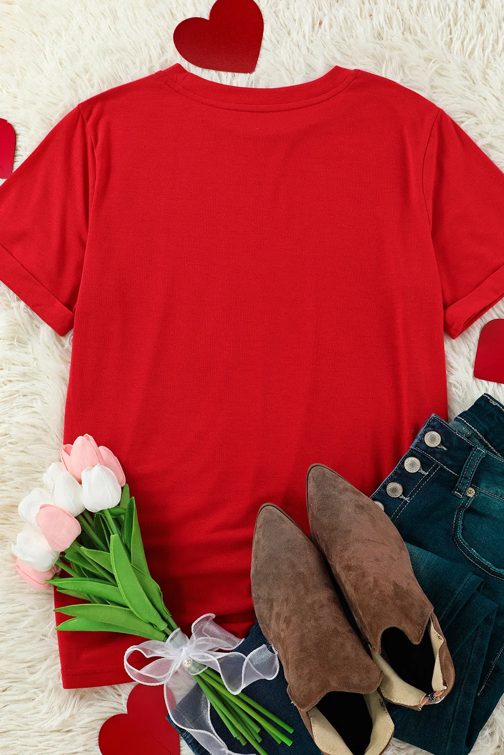 Fiery Red Happy Valentine's Day Heart Graphic Tee