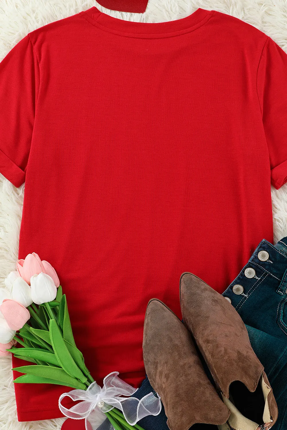 Fiery Red Happy Valentine's Day Heart Graphic Tee