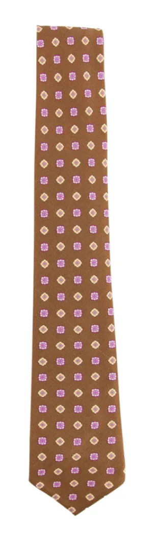 Finamore Napoli Brown Silk Tie