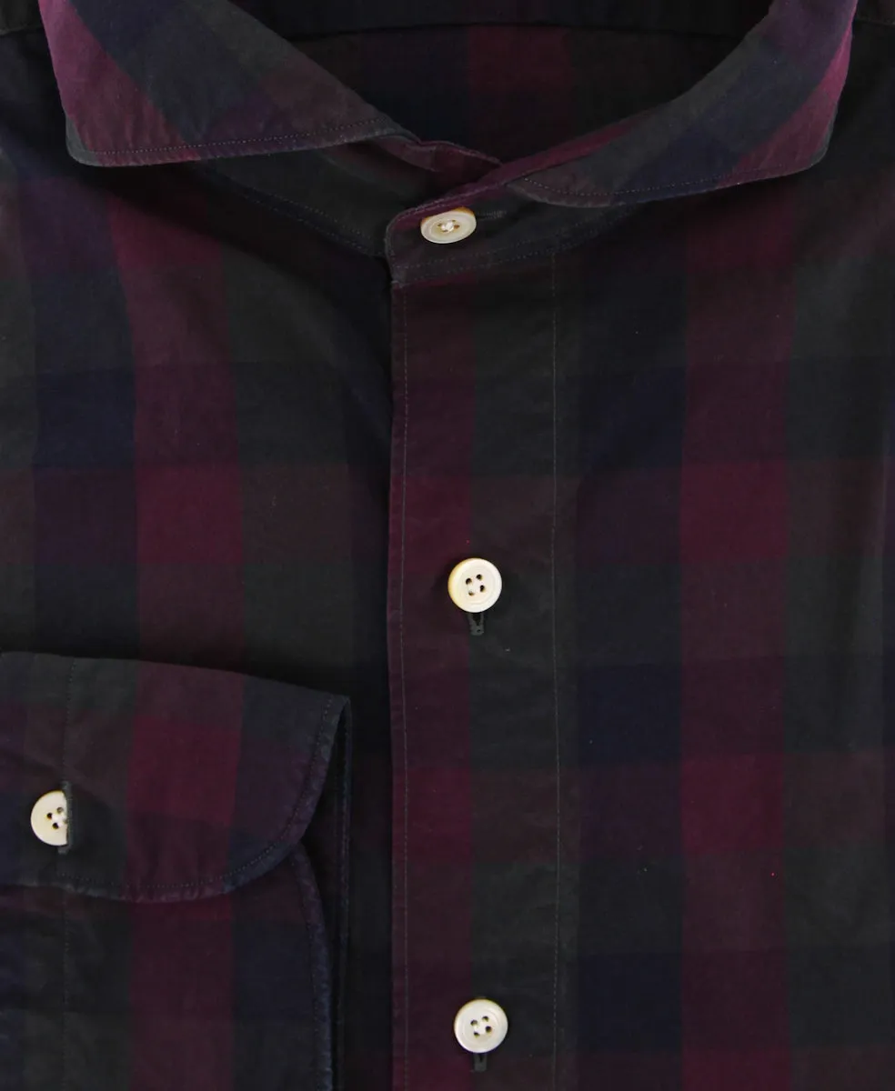 Finamore Napoli Burgundy Red Shirt - Extra Slim