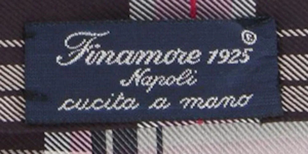 Finamore Napoli Burgundy Red Silk Tie