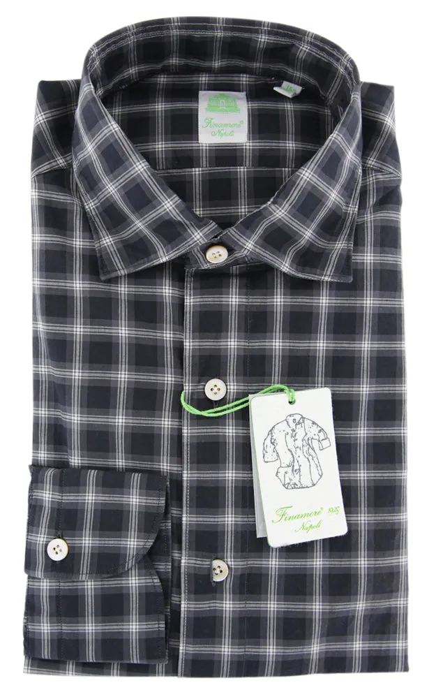Finamore Napoli Charcoal Gray Shirt - Extra Slim