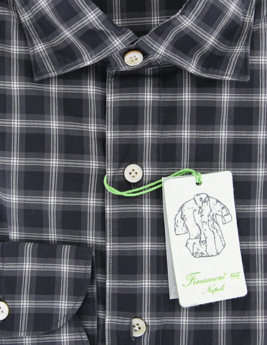 Finamore Napoli Charcoal Gray Shirt - Extra Slim