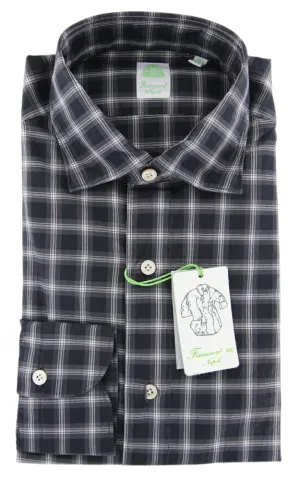 Finamore Napoli Charcoal Gray Shirt - Extra Slim