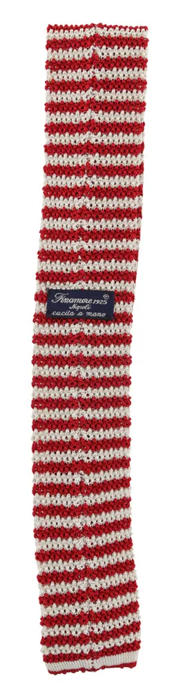 Finamore Napoli Red Knit Tie