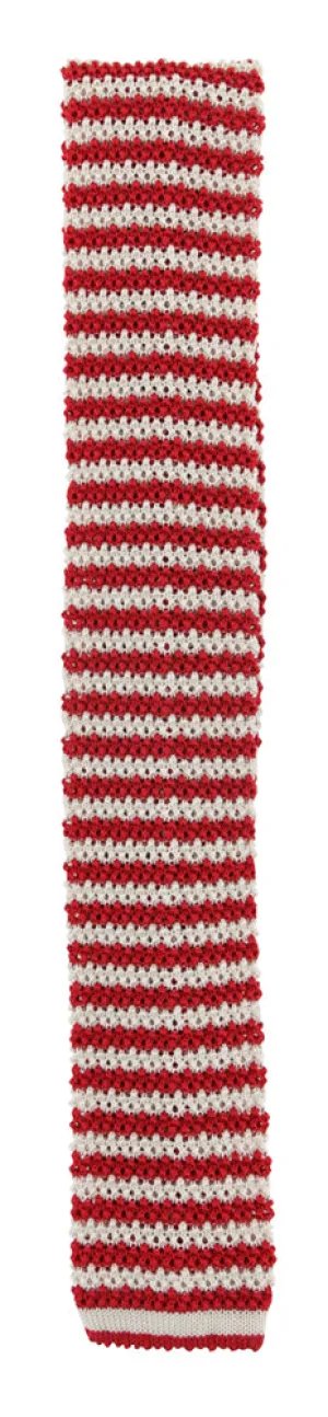 Finamore Napoli Red Knit Tie