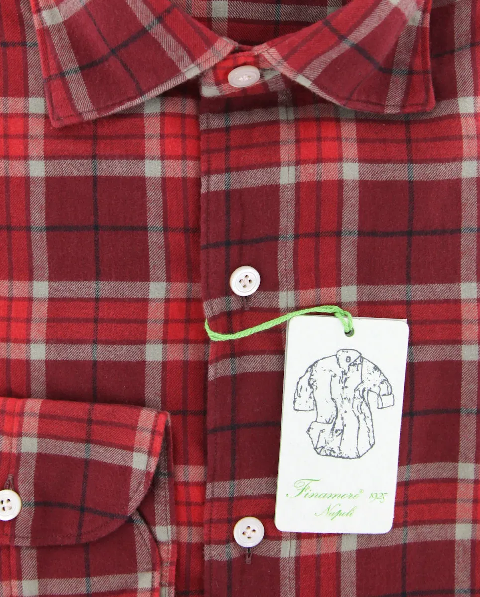 Finamore Napoli Red Shirt - Extra Slim