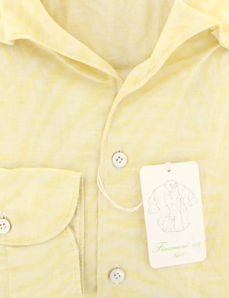 Finamore Napoli Yellow Shirt - Extra Slim - 16 US / 41 EU