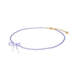 Fita lilac adjustable beaded necklace
