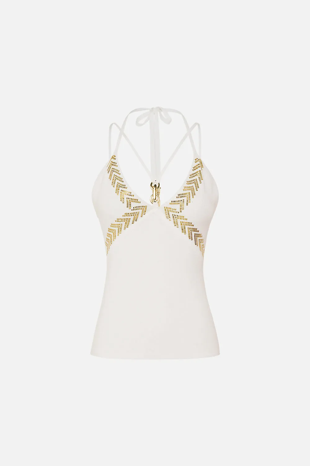 FITTED KNIT TOP WITH HARDWARE GODDESS ENERGY