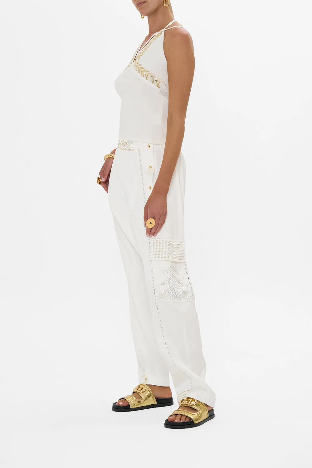 FITTED KNIT TOP WITH HARDWARE GODDESS ENERGY