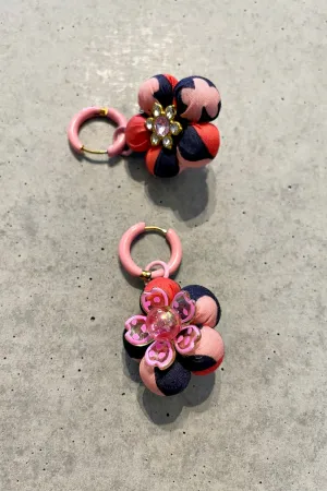 FLOCK BY WILD PINK   NAVY REVERSIBLE EARRINGS