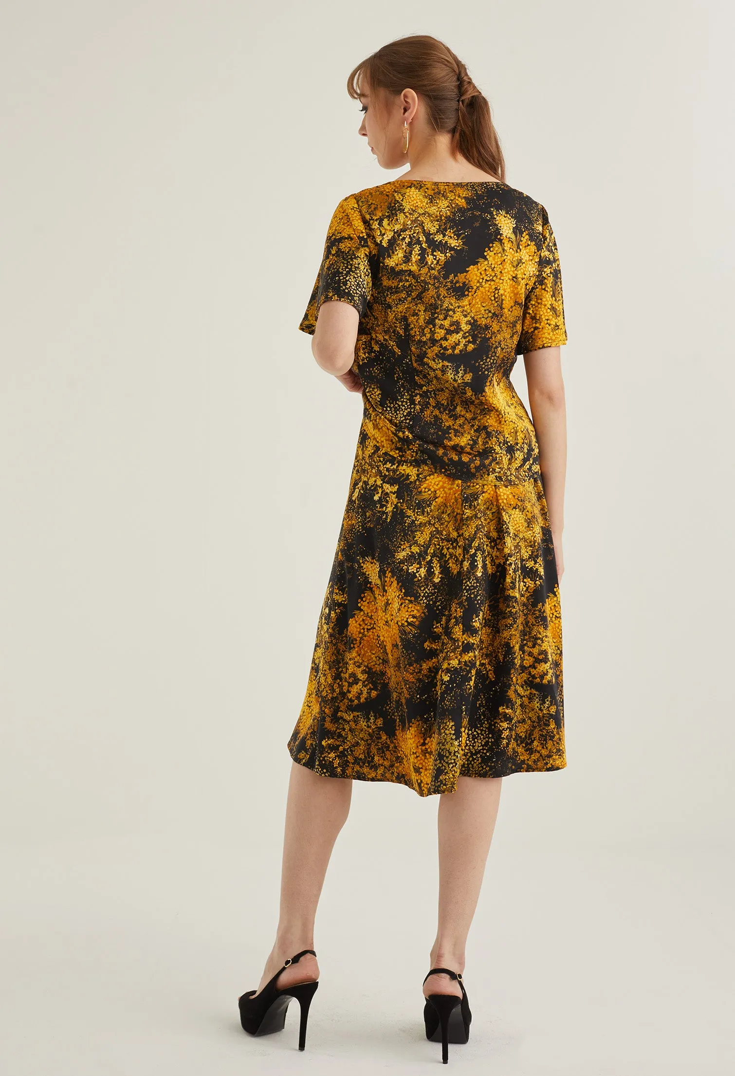 Floral Burst Cowl Neck Blouse