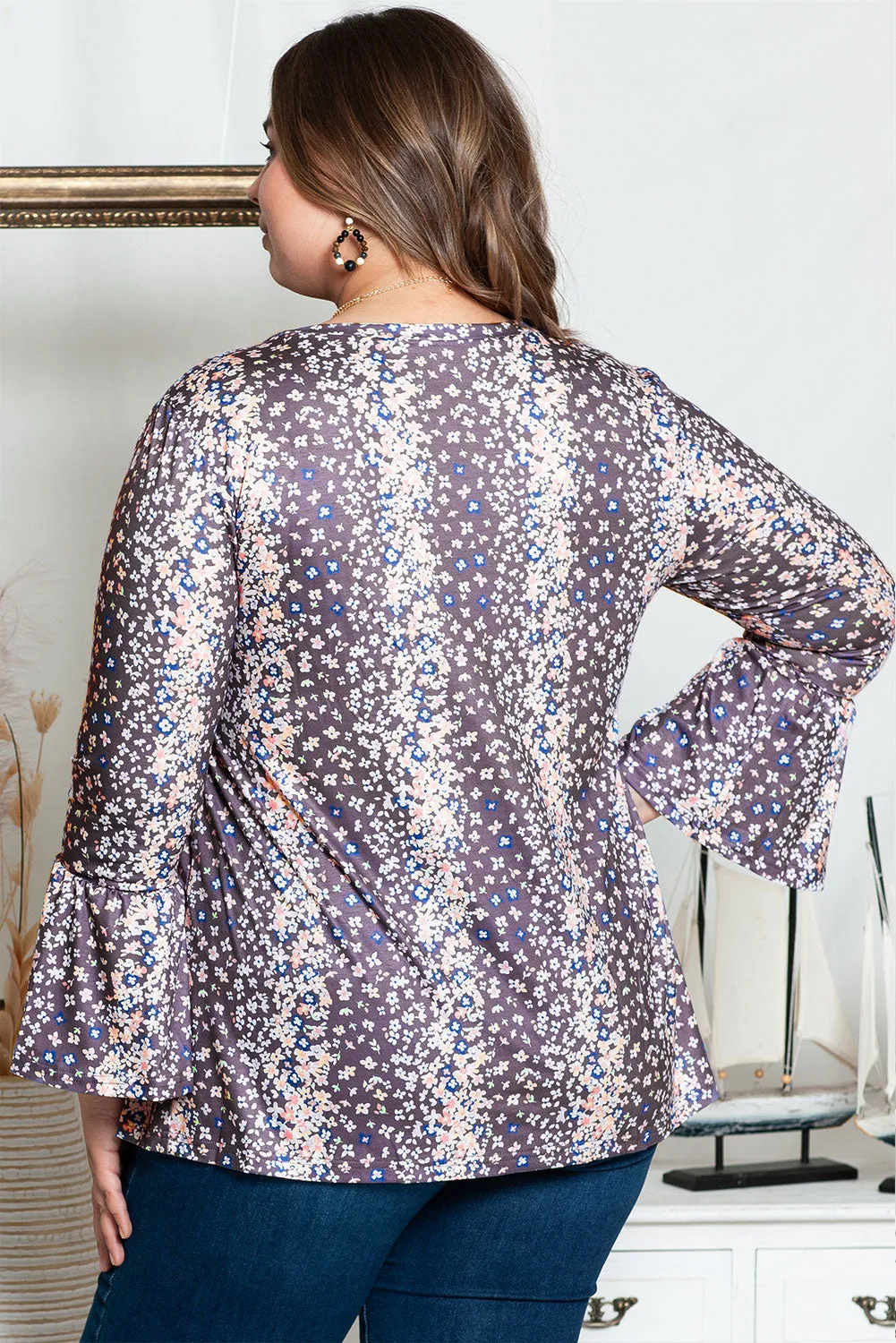 Floral Plus Size Babydoll Blouse