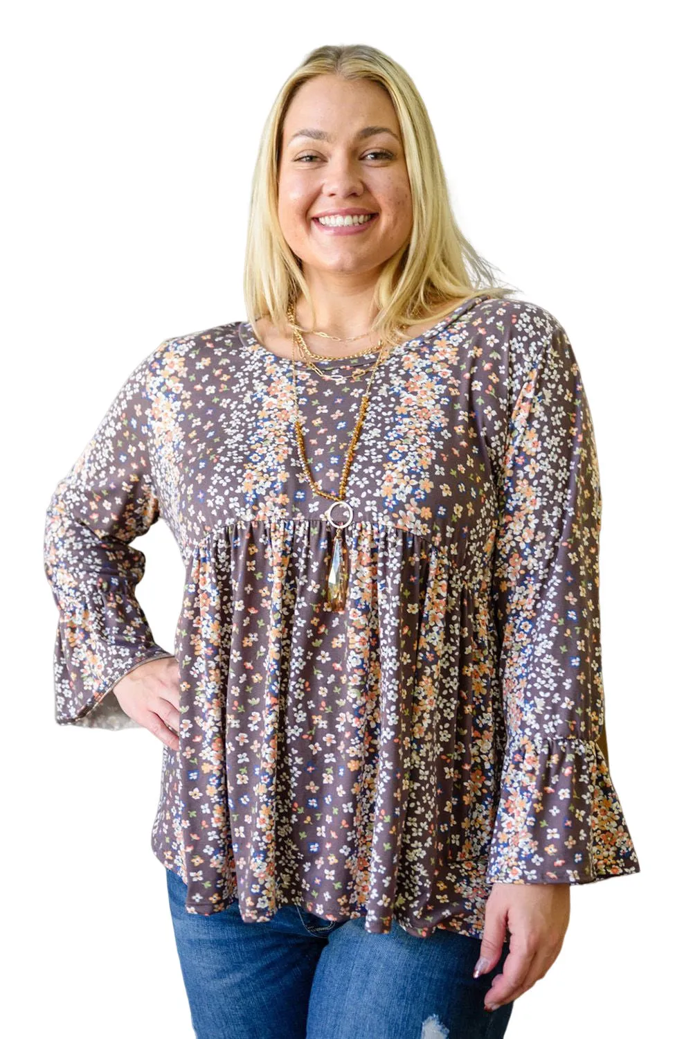Floral Plus Size Babydoll Blouse