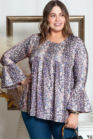 Floral Plus Size Babydoll Blouse